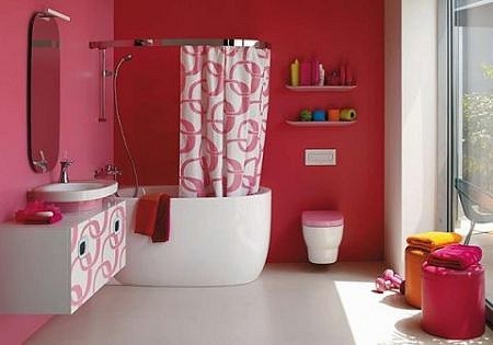 красивый красный цвет для ванной комнаты
